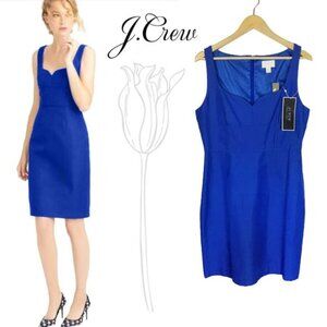 J Crew Blue Blue Sweetheart Sleeveless Dress